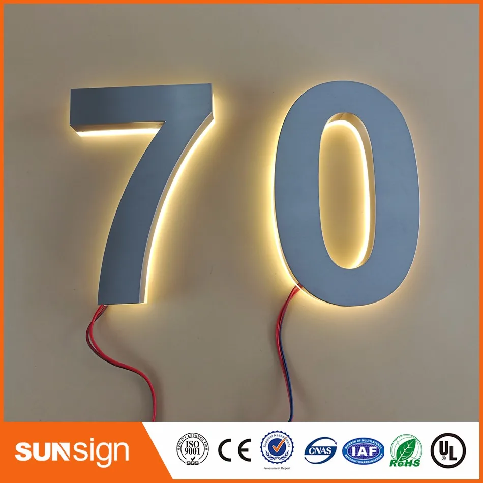 

H 25cm Custom solar apartment Number light house number