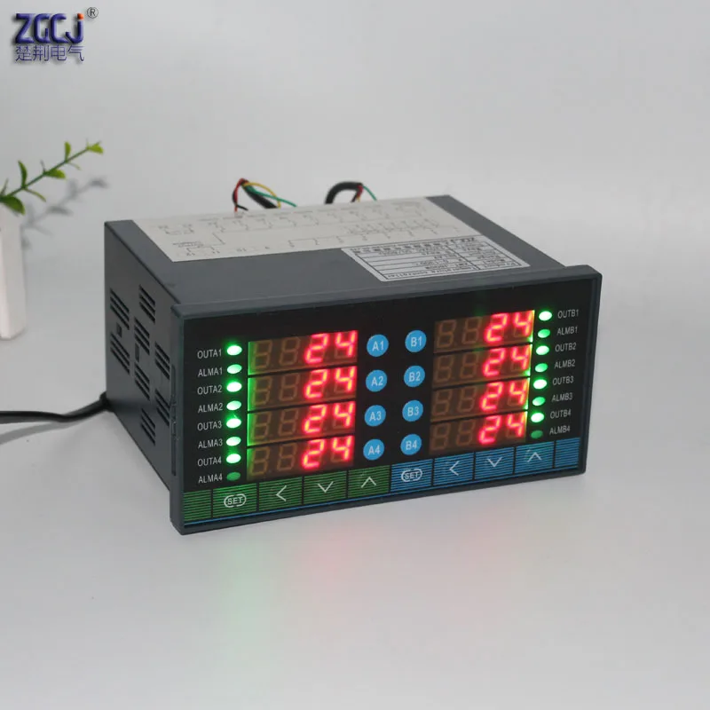 

8 channels digital thermostat Multifuncion 8 ways temperature controller measure multi points can connect with 8 sensors