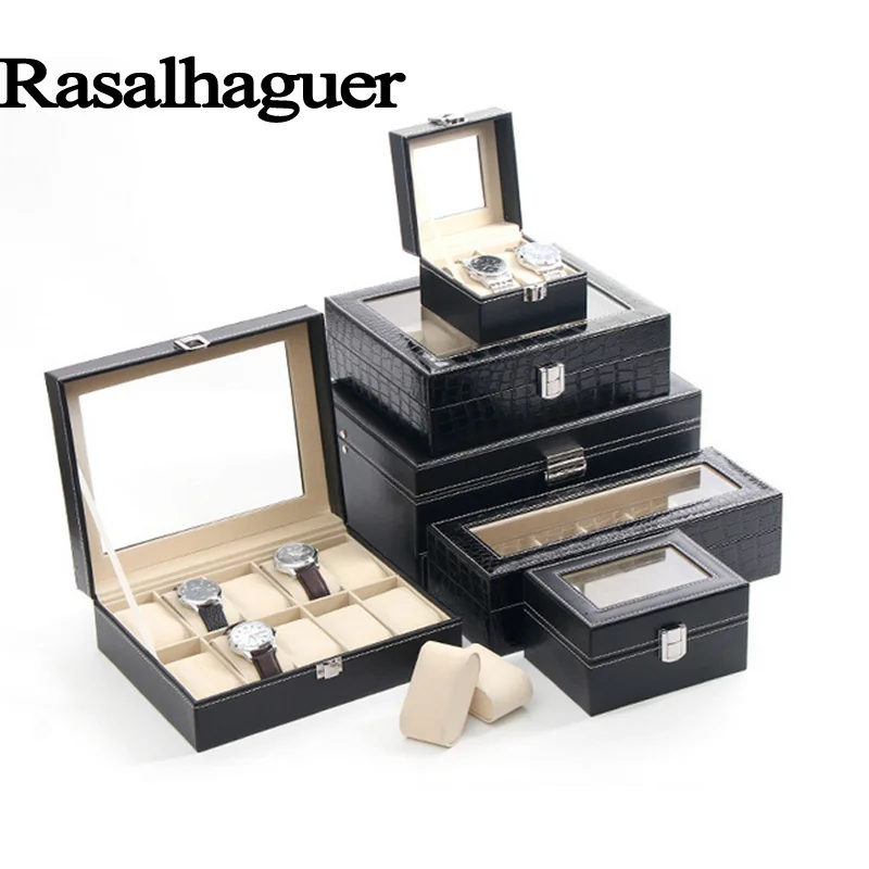 5 Grids Leather Watch Box Fashion style for convenient travel storage Jewelry Watch Collector Cases Organizer Box