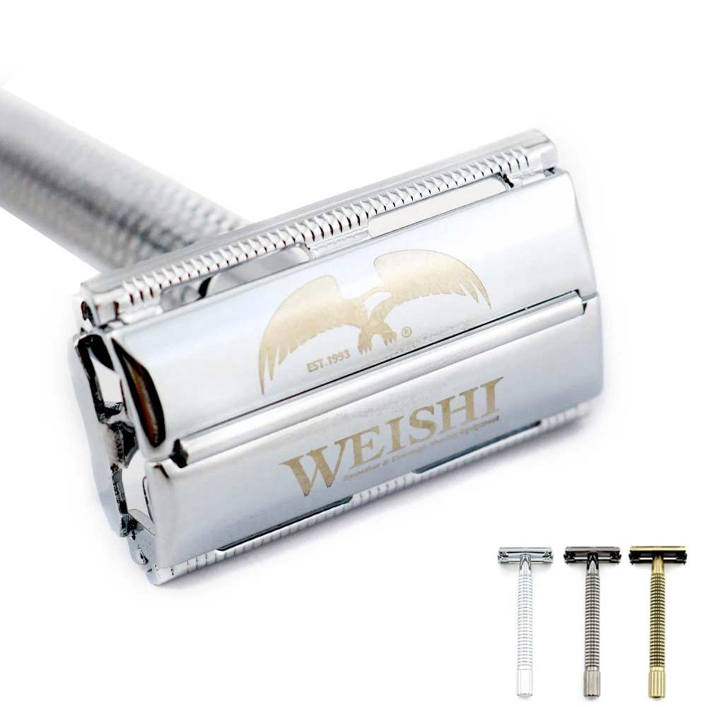 Weishi butterfly safety shaving razors Classic Manual safety razor Long handle Silvery Gun color Bronze Black High quality NEW