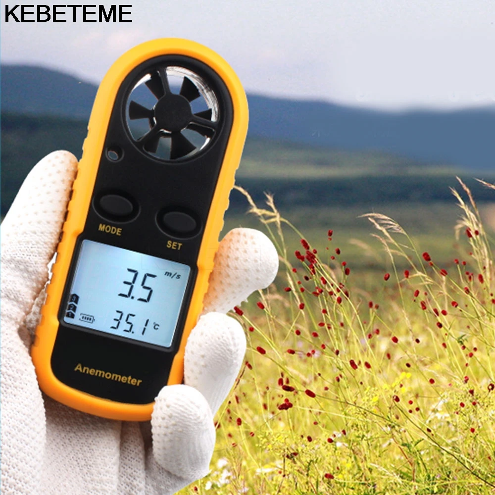 Smart Anemometer Digital Hand-held Wind Speed Gauge Meter Thermo Anemometer And Infrared Thermometer With LCD Backlight Display