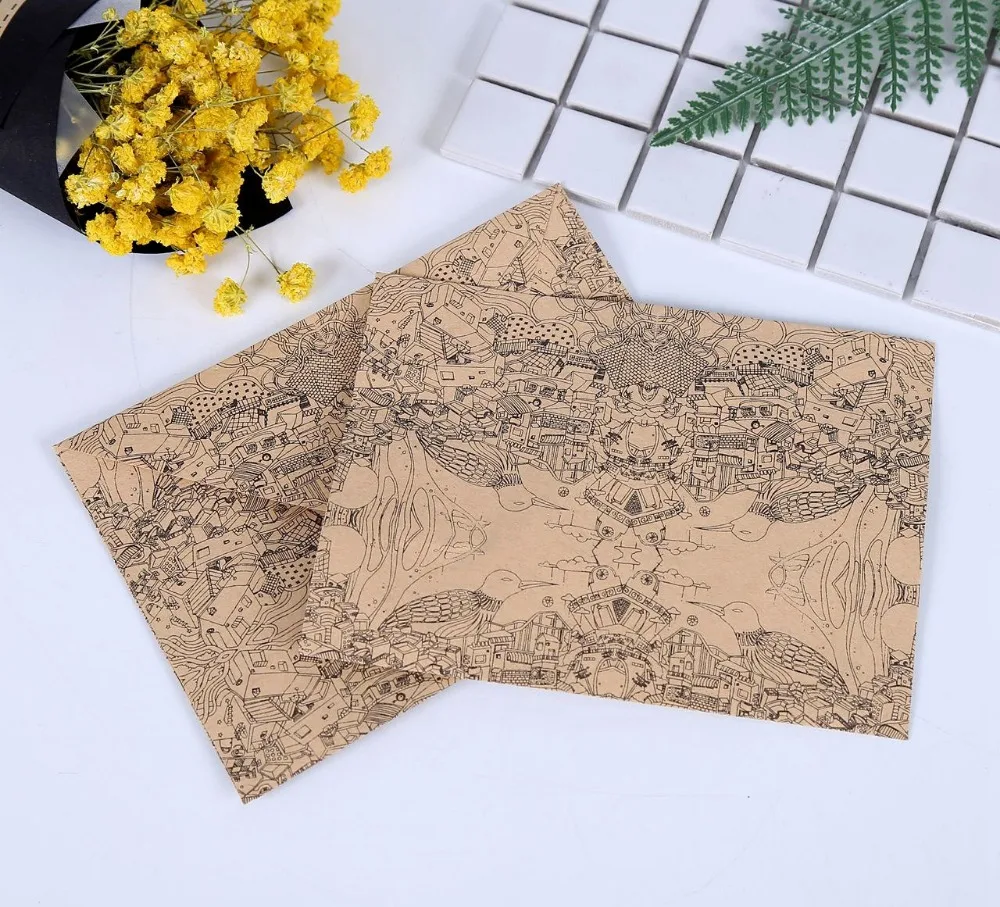 10 pcs/lot Vintage Retro Kraft Paper Envelope for Business Card Style high quality Free shipping