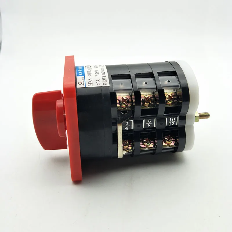 HZ5D-40/7.5 AC380V 40A 7.5KW 3Phase Universal Changeover Switch 1-0-2 3 Positions 12 Ternimals Motor Speed Cam Switch