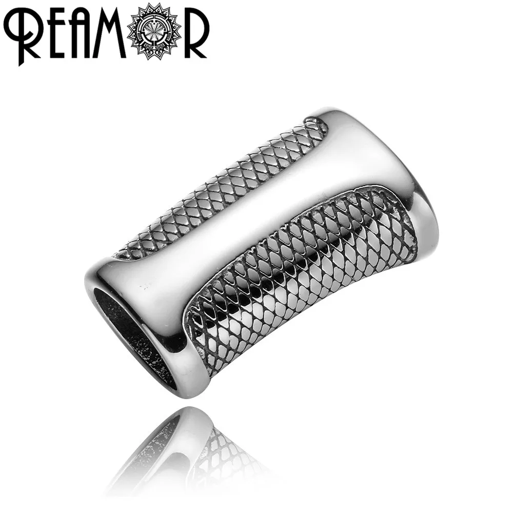 

REAMOR 12*6mm Square Hole Magnet Buckle 316L Stainless Steel Snakeskin Pattern Magnetic Clasp Hook DIY Bracelet Jewelry Making