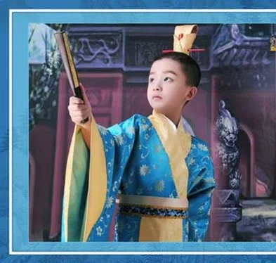 Lantingxu Blue Woven Satin Little Prince Costume for Boys Photography Costume for Children's Day Stage Show Clothing