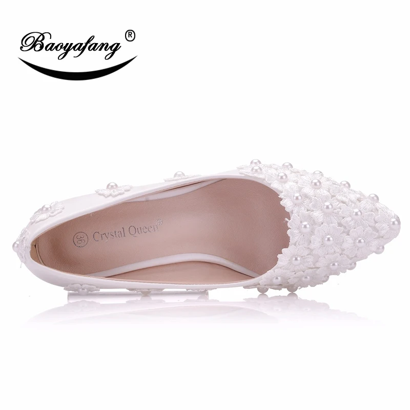 Bao Ya Fang Women's pointed flat shoes Stylish and Comfortable Flower with Shallow Feet shoes Baitie Leisure Single Shoes