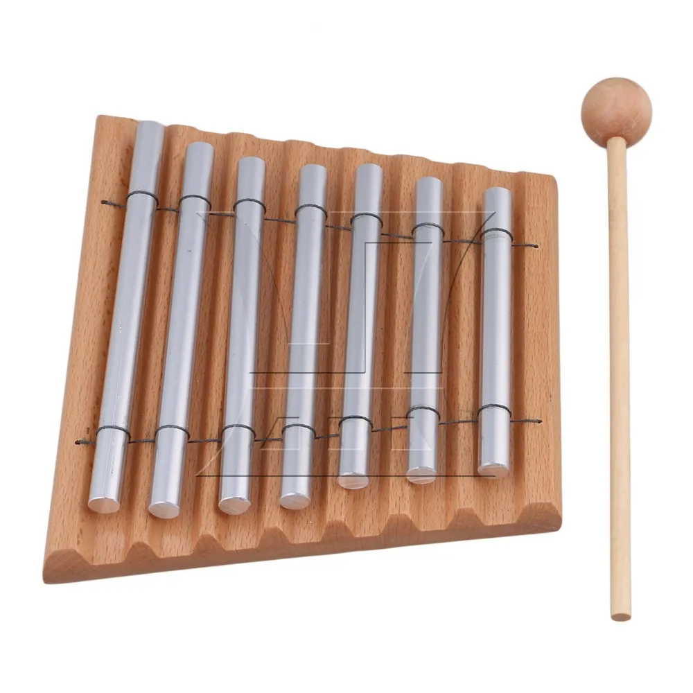 Yibuy Aluminum tube wood percussion 7-tone wind chimes with mallet