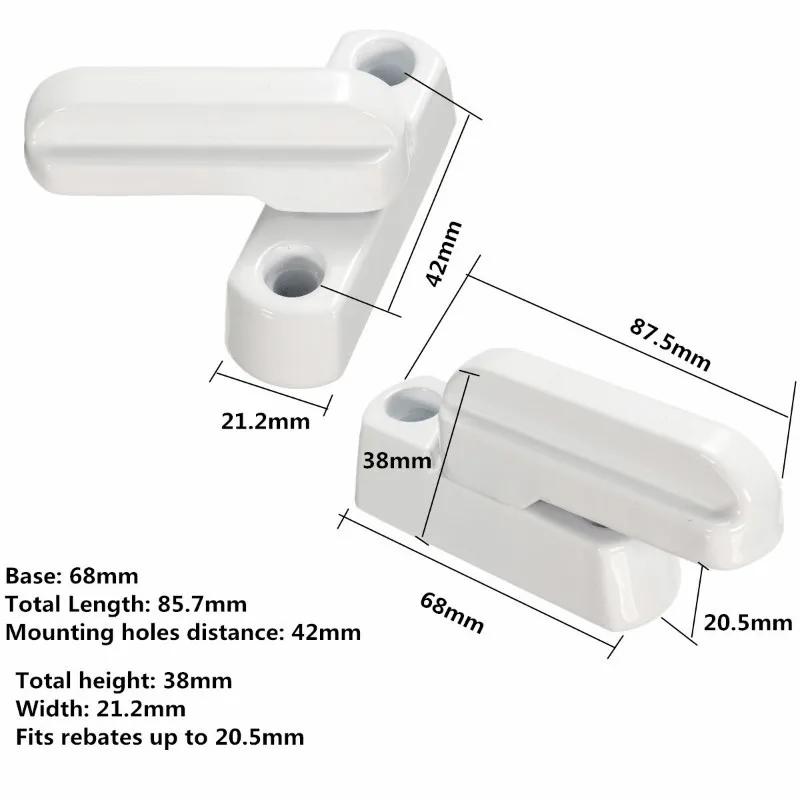 MTSPACE Zinc Alloy UPVC Aluminum Windows Lock Door Windows Sash Jammers Extra Security Swing Lock Anti Theft Window Door Latches