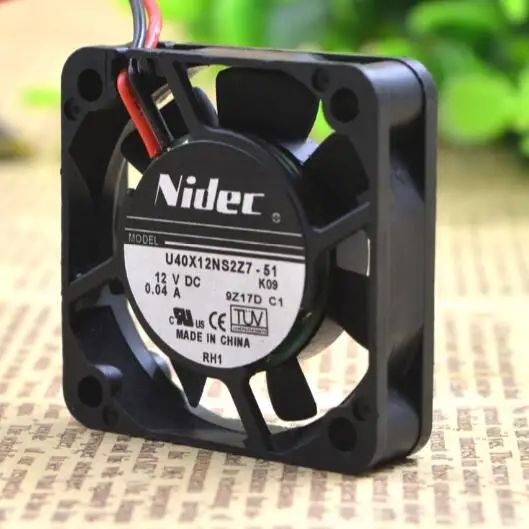 Nidec U40X12NS2Z7-51 40*40*10 4CM 12V 0.04A   2 wire ultra quiet cooling fan