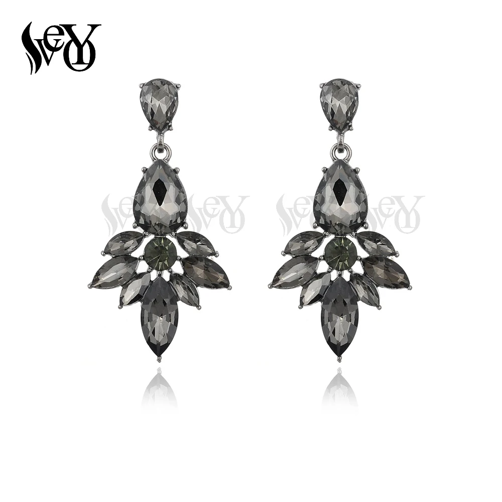 VEYO Trendy Fashion Shiny Crystal Water Drop Earrings  Pendant Statement Dangle Earrings Jewelry For Wedding