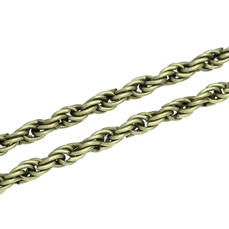 DoreenBeads Retail Link Chains Braiding Findings Antique Bronze Jewelry Accessories 6.5mm x 4.5mm 3Meter long