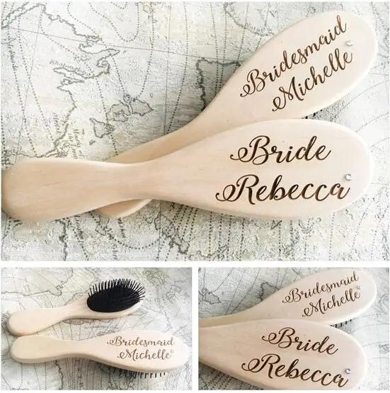 

Personalized text wedding bridesmaid bride hair brushes, customize Engraved birthday mother's day hair brush Christmas gifts