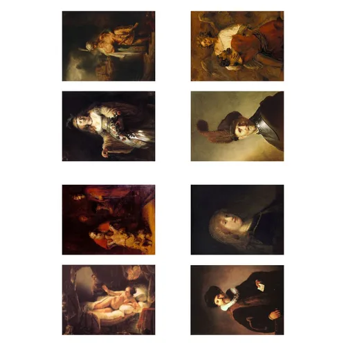 1PCS 렘브란트 Harmenszoon 유명한 유화 DIY 도서 저널 스티커 학교 미술 장식 Scrapbooking 일기 인쇄 스티커 