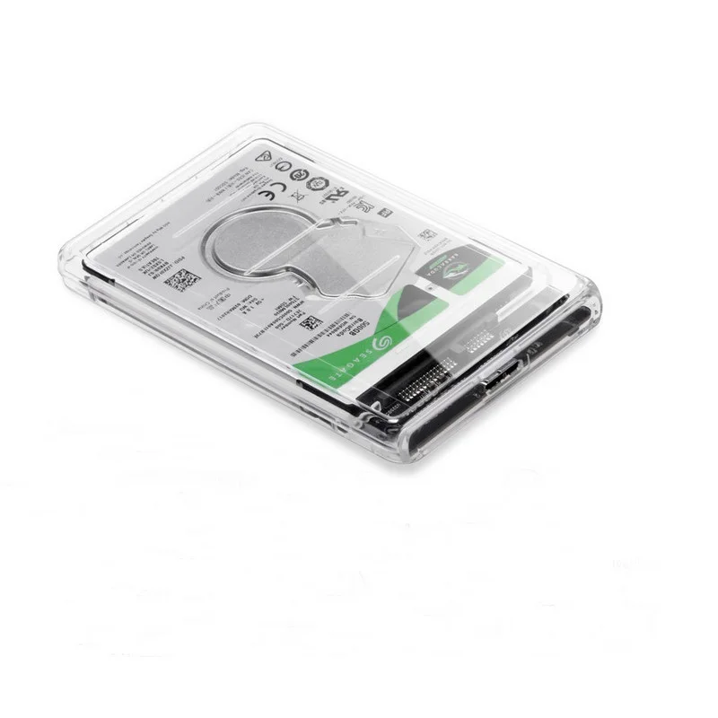 High Speed USB3.0 2.5" Transparent 5Gbps Sata HDD Case Hard Drive Enclosure Box with Micro-B to USB Cable Extern Memory Disk