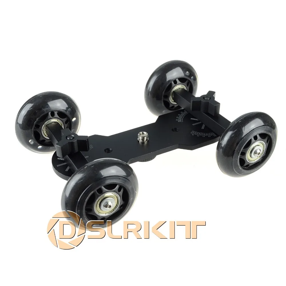 สีดำสก์ท็อปDSLRกล้องวิดีโอถ่ายภาพDVรถไฟติดตามเลื่อนตารางดอลลี่รถ