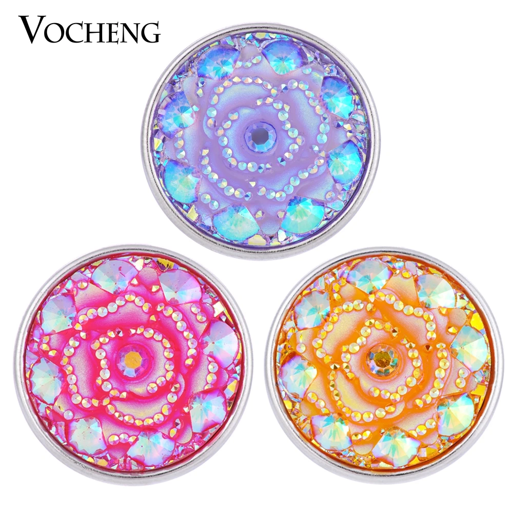 Vocheng Snap Charms 18mm Shining Resin 6 Colors Button Jewelry Vn-1289