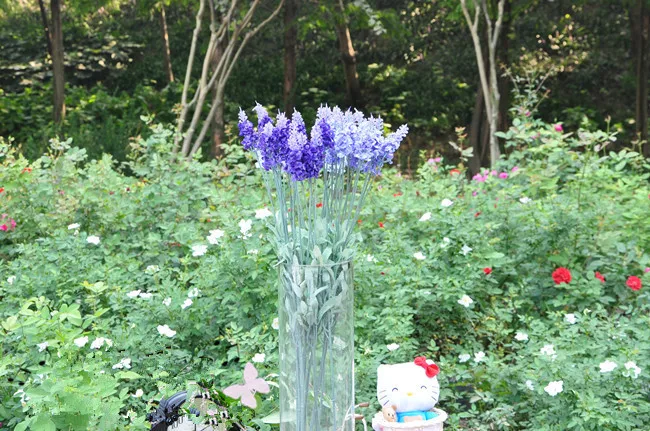 Venta de fábrica] Flor de seda de lavanda flores artificiales simulación flor fábrica abierta boda de inauguración con flores