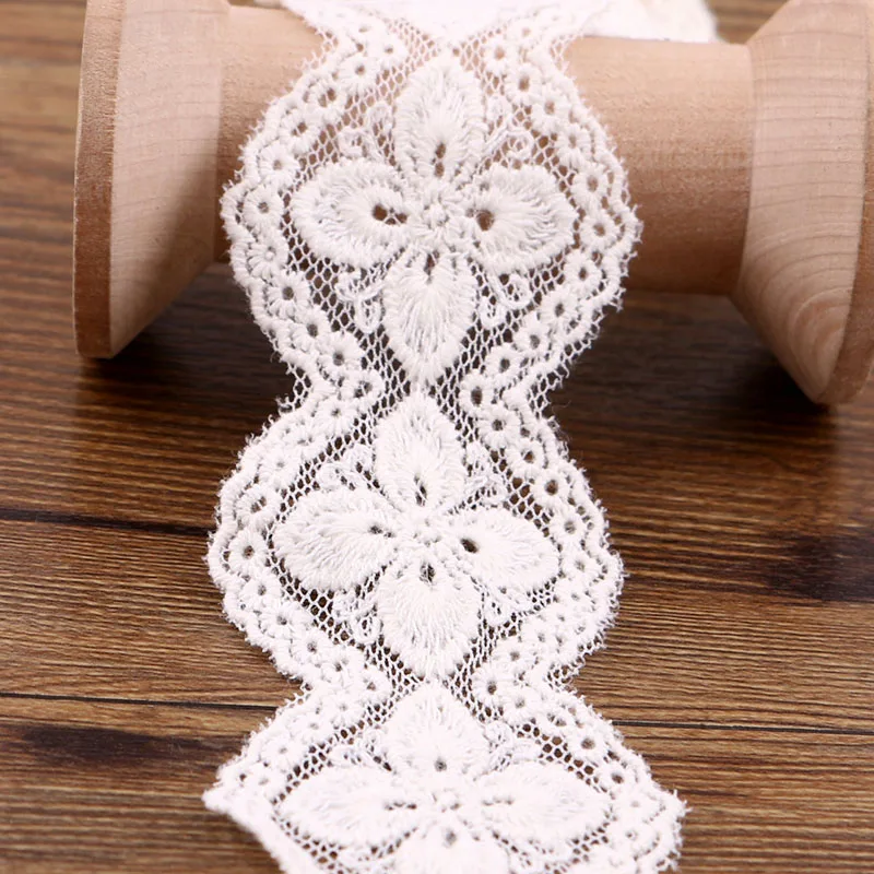 2 yards 1.7-7.5cm cotton lace fabric DIY fabric lace flower gift ribbon decoration material color cotton lace