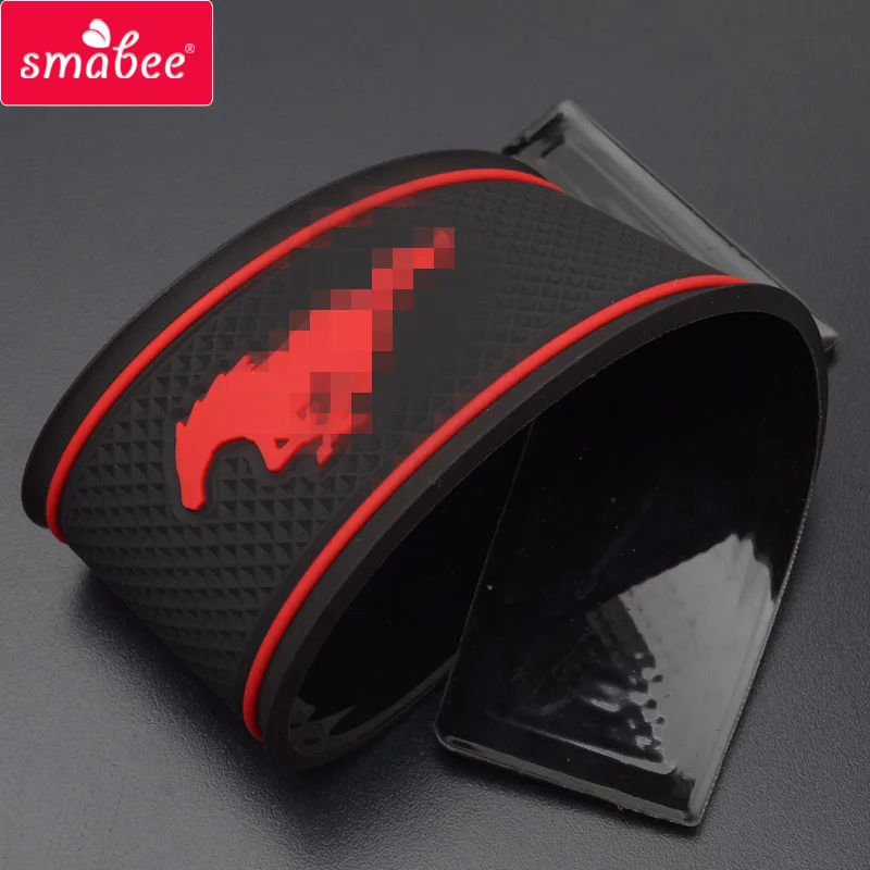 Smabee Gate Slot Mats for Mustang 2015-2018 Interior Accessories Door Pad Cup Holder Dust Mat Non-Slip Car Sticker Left Rudder