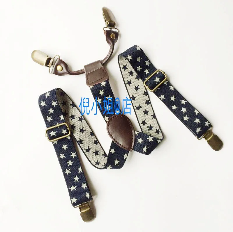 High Elastic gentlemen unique Kid star Suspenders Baby Boy Girl Children Clothing Accessories real leather Suspenders