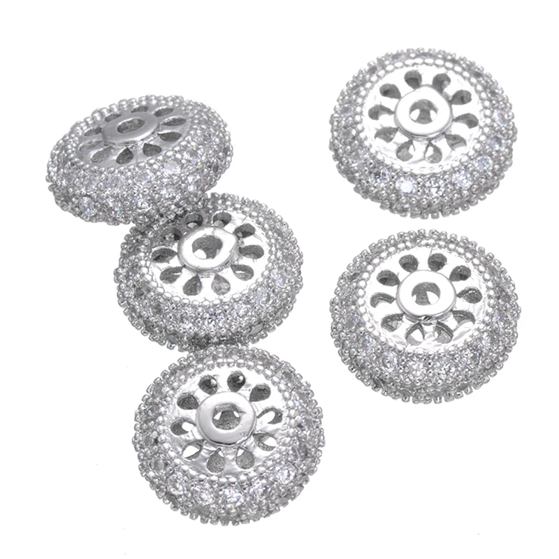 1 pcs  Charm Zircon Tyre Beads For  Making Wholesale Copper Micro Pave Czech Beads Beading Vintage Accessories