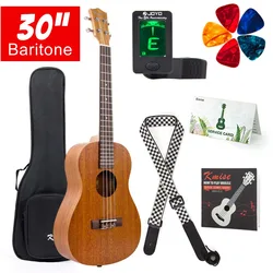 Kmise Baritone Ukulele 30 Inch Mahogany Ukelele Uke 4 String Hawaii Guitar