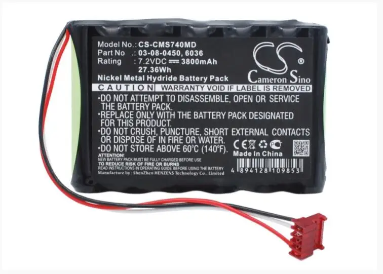 

Cameron Sino 3800mAh battery for CAS MEDICAL 740 Vital Signs Monitor NIBP 730 NIBP 740 03-08-0450 120336 6036 Medical Battery