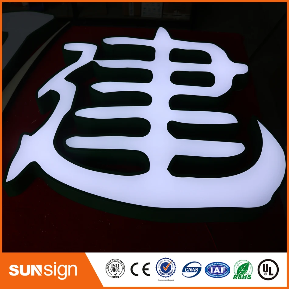 Señales de letras LED con marco de acero inoxidable