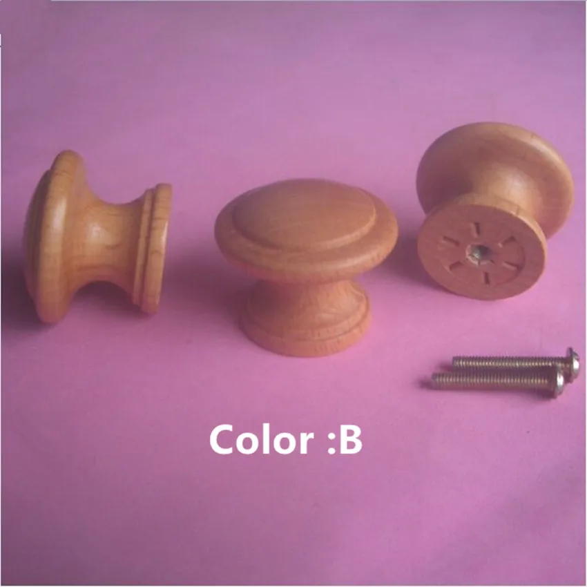 

10pcs free shipping 35mm surlywood beech drawer cabinet knobs pulls handles America style furniture wood handles mushroom knobs