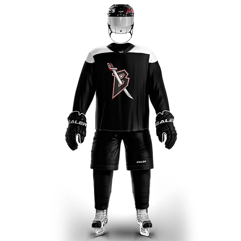 

COLDOUTDOOR ice hockey jersey with a logo accept put your name and number-black