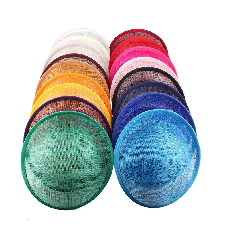 18 Colors Available 20CM Sinamay Fascinator Base Hats Linen Hats Base for Women Church Millinery Hats Craft Accessories 5Pcs/Lot