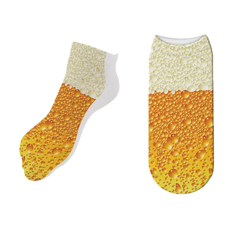 Chaussettes en coton à motif de bière fantaisie pour femmes, Harajuku, Hip Hop, Solide, Cool, Nouveau design, Drôle, Mode, 5ZWS29