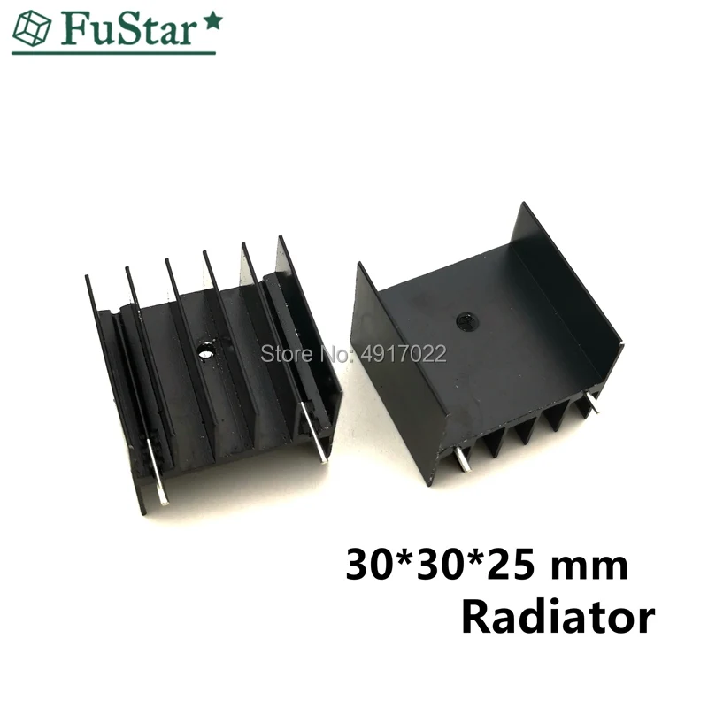 5pcs black Aluminium TO-220 30x25x30 mm Heatsink TO 220 Heat Sink Transistor Radiator TO220 Cooler Cooling 30*25*30MM With 2pin