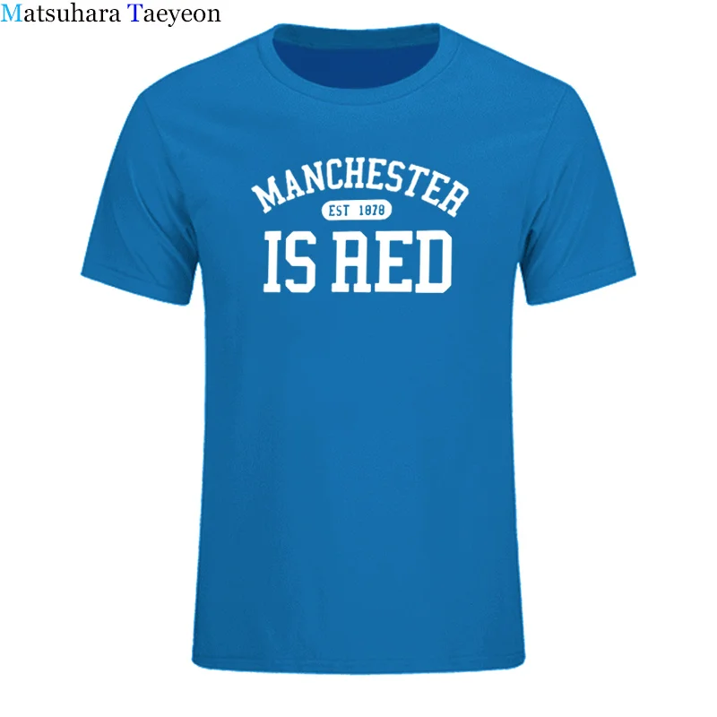 New United Kingdom Red Letter Short Sleeve T Shirt Men 100% Cotton O-Neck Manchester Tee Shirts Print Masculina tee clothing