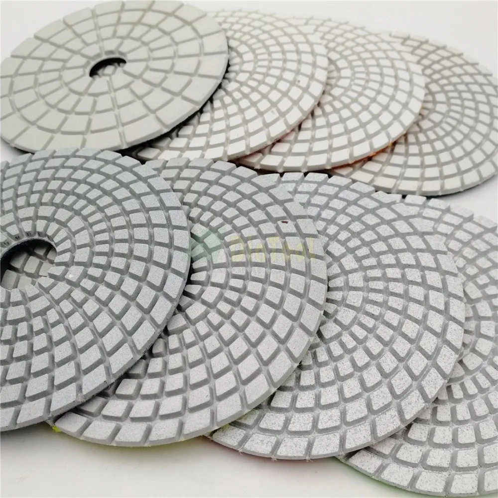 SHDIATOOL 8 pz/set 4 "diamante bagnato flessibile lucidatura pastiglie legame bianco per granito & marmo levigatura disco di macinazione