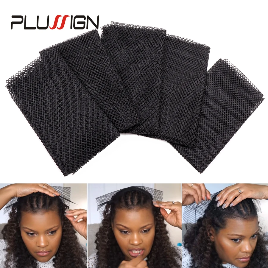 Generous Size Breathable Fabric Hair Weaving Net Big Hole Free Style Polyester Black Net