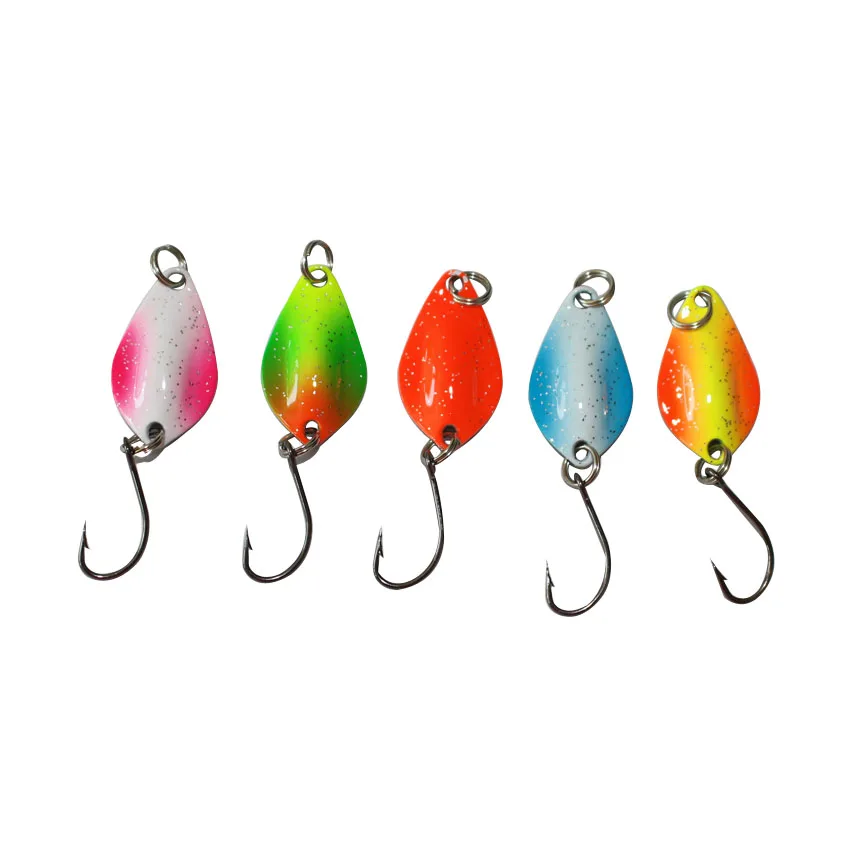 free shipping 2g colorful spoon fishing lure 35pcs/lot isca swim artificial bait trout lure metal bait fishing equipment