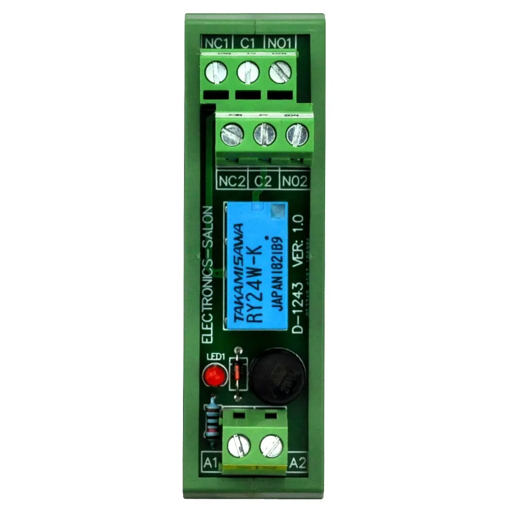 Électronique-Salon AC/DC 24V Mince à Montage Sur Rail DIN DPDT Relais de Signal Module D'interface, RY24W-K.