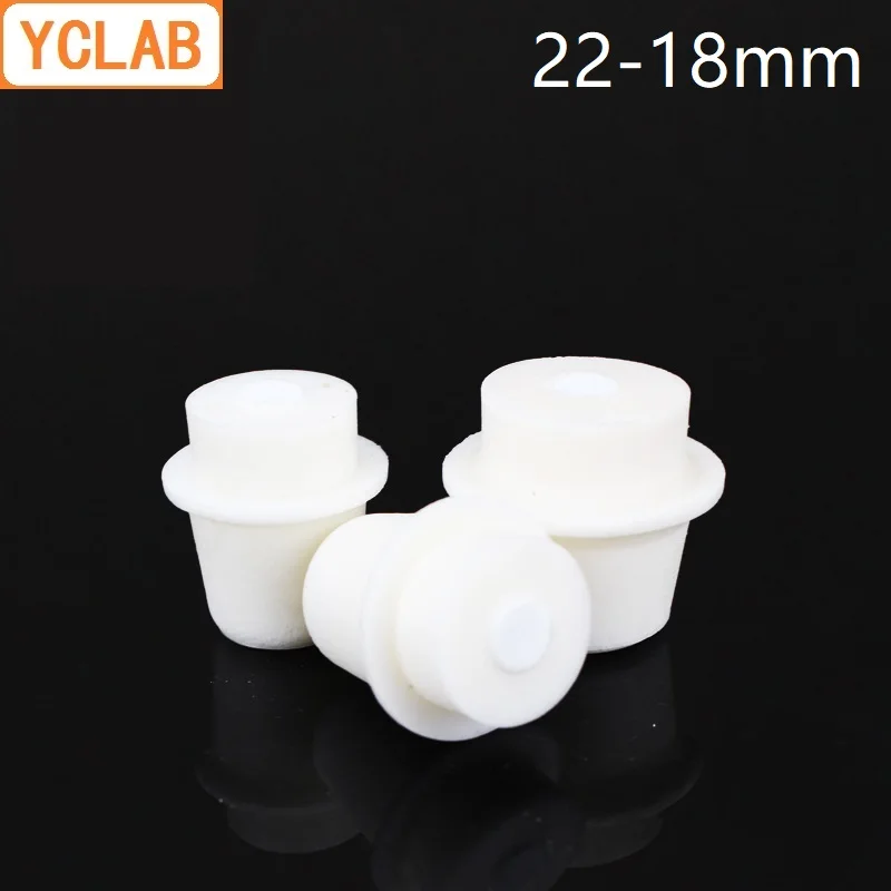 YCLAB Silicone Stopper for Erlenmeyer Conical Triangle Flask Upper Diameter 22mm * Lower Diameter 18mm Lab Chemistry Equipment