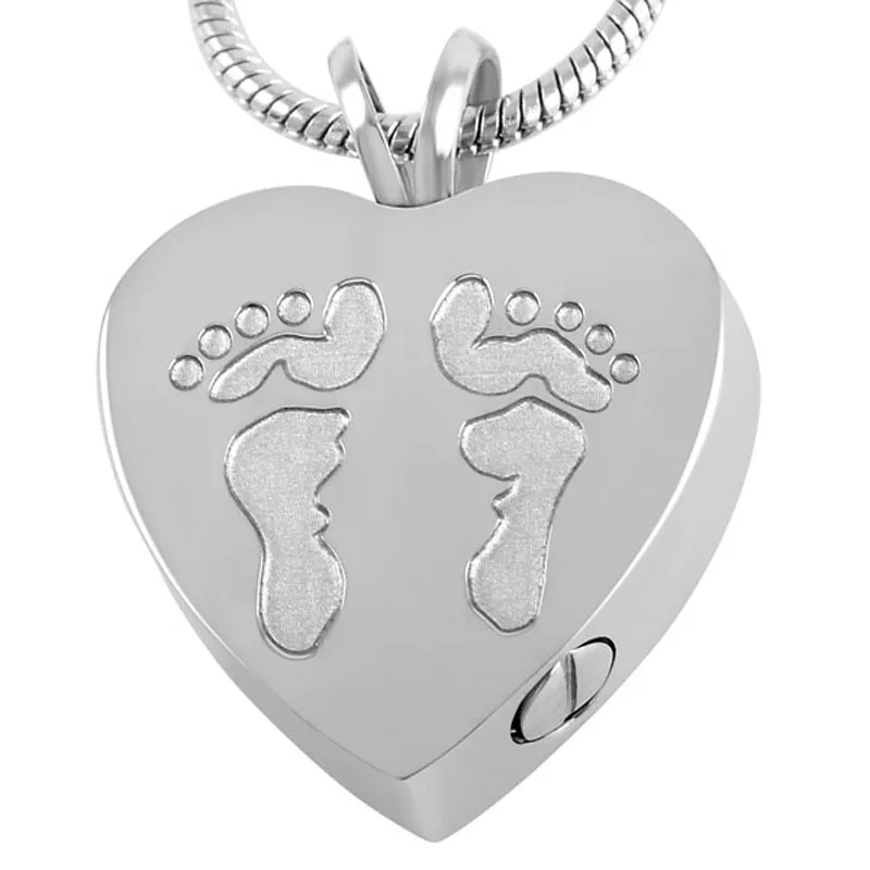 Memorial Ash Keepsake With Foot Print For Family Member Loss Funeral Urn Casket Cremation Jewelry 5Pcs/Lot