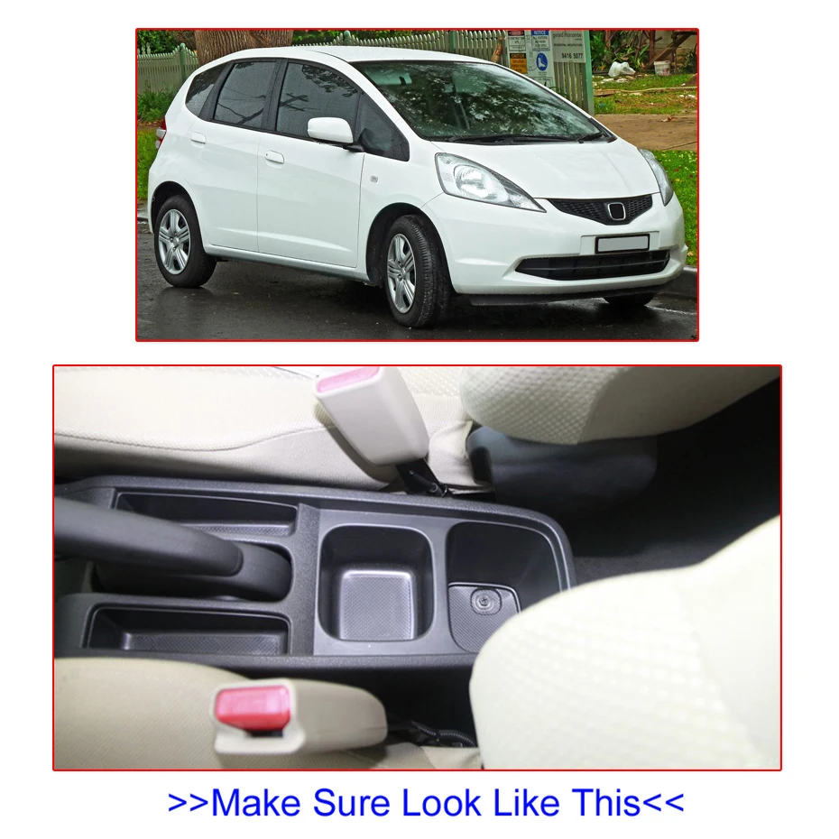 Center Center pudełko do przechowywania na deskę rozdzielczą do Honda Fit Jazz 2009-2013 GE podłokietnik podłokietnika obrotowy 2010 2011 2012 — zdjęcie 4