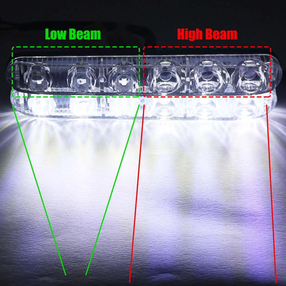 Luce di marcia diurna per Auto 12V bianco 5630 SMD 6 led Kit DRL impermeabile luce diurna a fascio basso/alto luce di guida automatica luce esterna