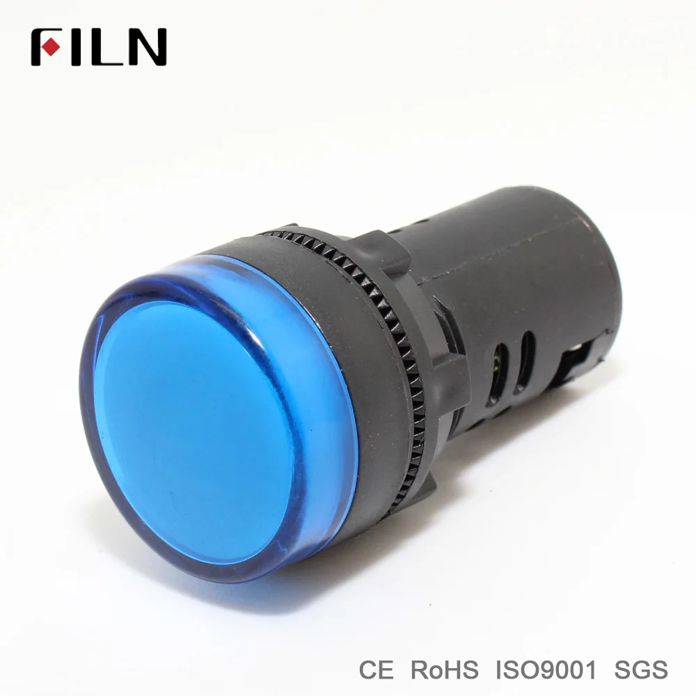 FILN 22mm plastic signal lamp  indicator light red yellow blue green white 12v 24v 110v led lamp