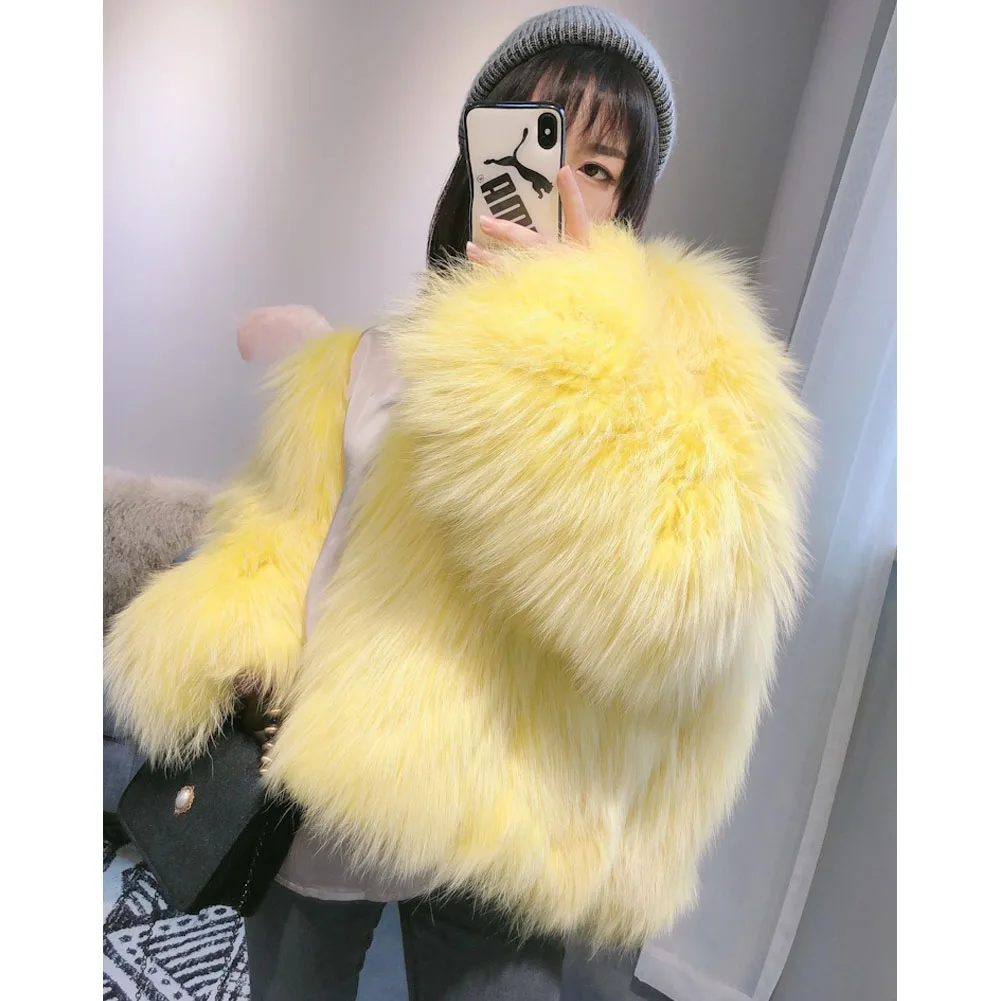 Women's Fox Fur Coat Women's Short Fur Coat Women's Winter Warm Jacket