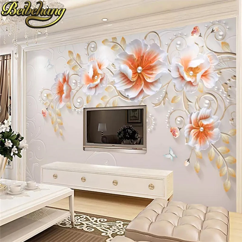 

beibehang photo wallpaper for walls 3d Art lotus modern minimalist living room TV embossed backdrop mural wall papers home decor