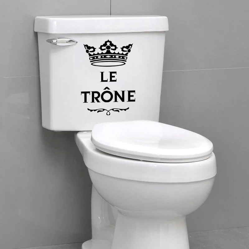 French Stickers Le Trone WC Vinyl Wall Decal Toilet Wall Decor Art Wallpaper Poster Home Decor House Decoration 24 cm x 35 cm