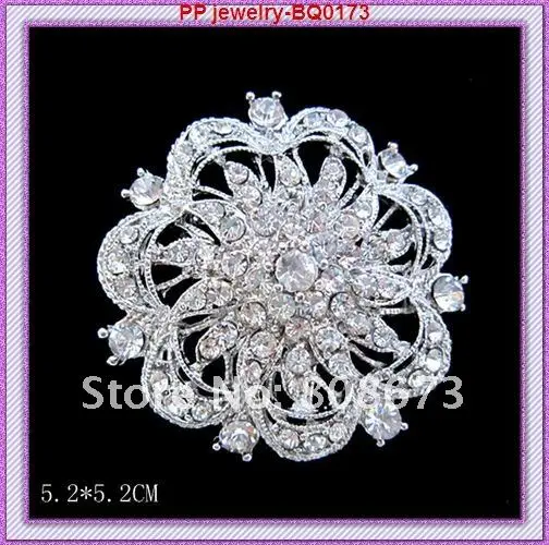 Wholesale Factory cheap price!!(60pcs/lot)Silver plated Clear crystal rhinestone Alloy fashion brooches!!DHL FREE SHIPPING