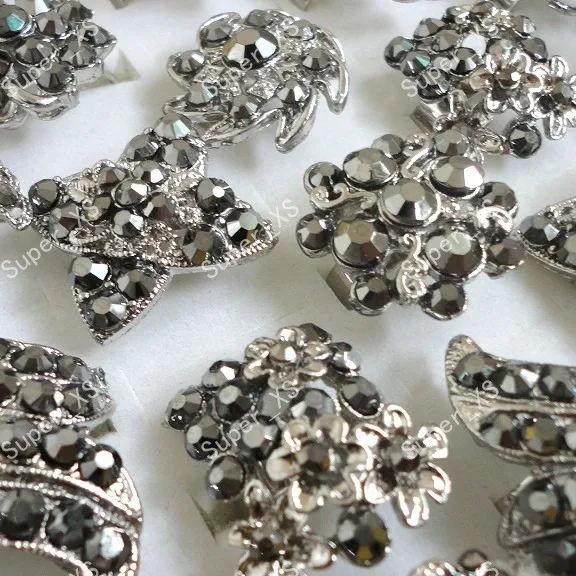 80pcs wholesale lots jewelry ring fashion vintage Rhinestone silver plated rings Antique  free shipping BL108