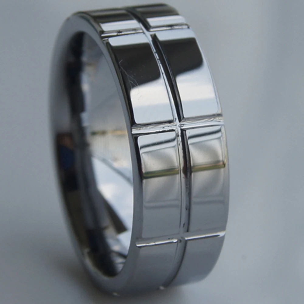 8mm cross  hi-tech scratch proof wedding tungsten ring