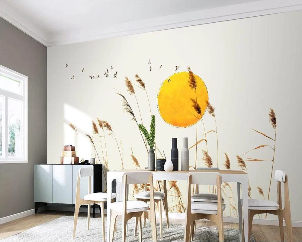 Custom wallpaper Simple style reed background wall